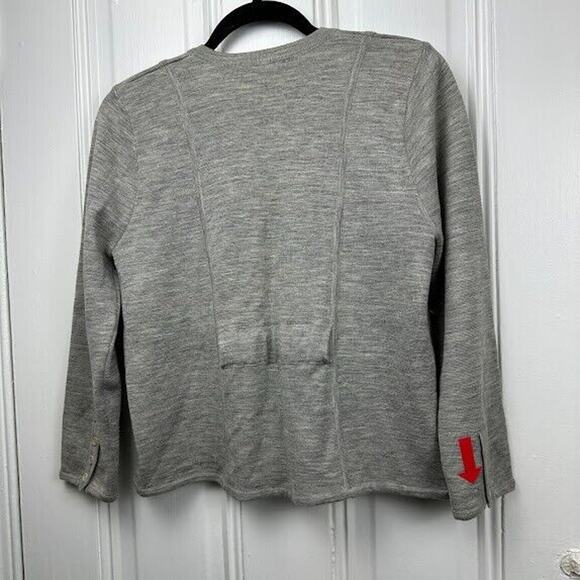 BCBG Maxazria Sweater Womens Medium Gray Wool Merino Open Front Cardigan - Picture 5 of 8